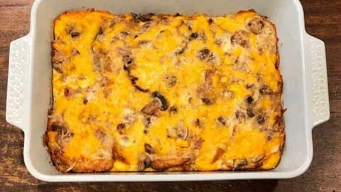 Image for Savory Croissant Breakfast Casserole {overnight prep friendly recipe}
