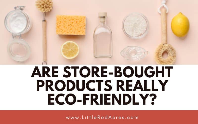 natural cleaners with Are Store-Bought Products Really Eco-Friendly text overlay
