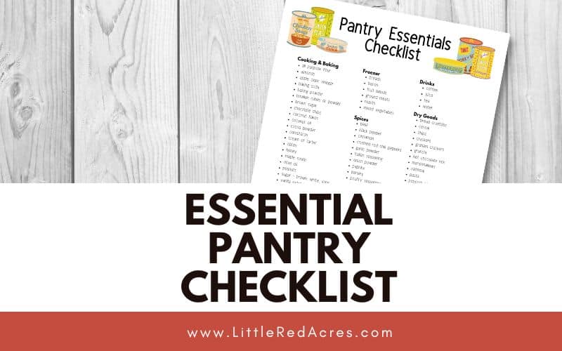 sample of Essential Pantry Checklist
