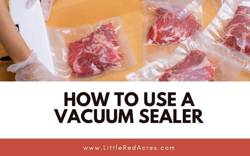 vacuum sealing meat with text overlay