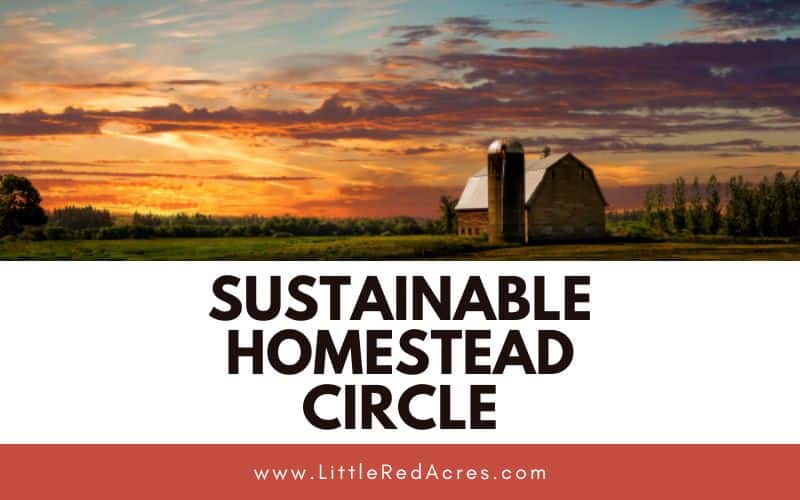homestead with Sustainable Homestead Circle text overlay